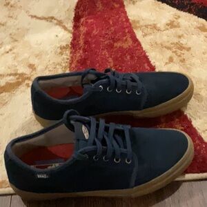 Vans Blue Skate Sneakers with Gum Sole